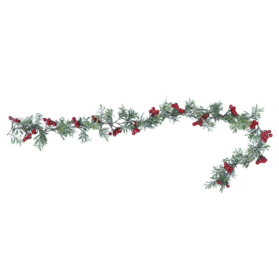 WEAVILUX Red Plastic Pine Branch Christmas Cane Holiday Ornament, 1 Piece Festive Decoration for Seasonal Home Decor
