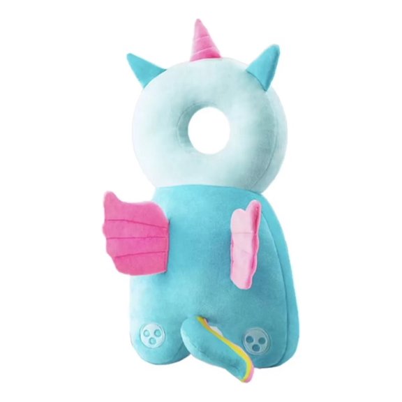 Mochila Cojín Protector De Cabeza Para Bebes Caídas Golpes Azul Unicornio De Mr. Gadgets.