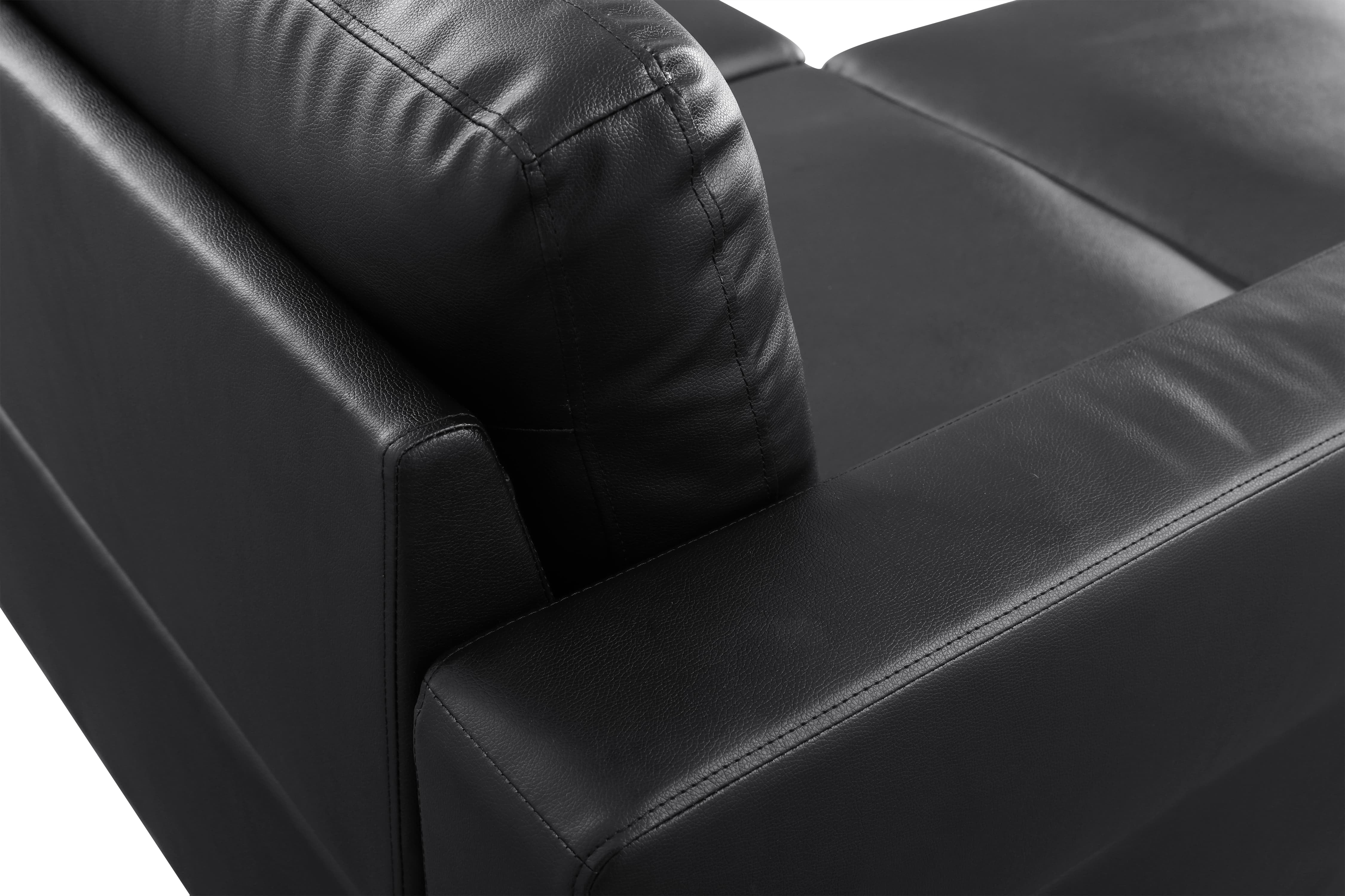 MAYEERTY Superior Black Semi-PU Modern Adult Couch Living Room Sofa Set