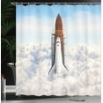 thumbnail image 4 of Ambesonne Outer Space Shower Curtain, Spaceman Planet, 69"Wx70"L, White Blue Brown, 4 of 5