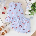 thumbnail image 6 of KPOPLK 4T 5T 6 T 7T Kid Girl Clothes Shorts Set 2 Piece Outfits Summer Casual Short Sleeve Top and Shorts Set(4-5 Years,Light Blue), 6 of 6