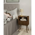 thumbnail image 4 of Nightstand,Modern Bedside Table with Storage Drawer and Open Wood Shelf, for Living Room, Bedroom and Small Spaces, Accent Night Stand with Solid Wood Legs, Easy Assembly,Walnut Brown, 4 of 15