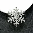 thumbnail image 2 of EOEMY Wedding Silver Plated Snowflake Diamante Brooch Rhinestone Crystal Broach Pin, 2 of 9