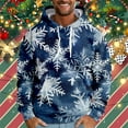 thumbnail image 2 of CONZONE Christmas Men's Hoodies Xmas Snowflake Hoodie for Men Graphic Long Sleeve Pullover Hooded Sweatshirt Soft Fall Winter Sweatshirts With Pocket, 2 of 5