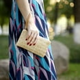 thumbnail image 2 of Womens Straw Clutch Bag Bohemian Summer Beach Straw Purse Zipper Wristlet Wallets for Women, 2 of 6