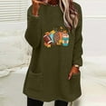 thumbnail image 2 of Ruimatai Womens Long Sleeves Ribbed Knit Tunic Shirts Crew Neck Tops Fit Blouses Women's Thanksgiving Day Round- Neck And Winter Loose Print Pocket Warm Long Sleeve Blouse Tops, 2 of 4