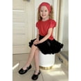 thumbnail image 5 of Arshiner Girls T Shirts Lace Petal Short Sleeves Kids Crewneck Casual Blouse Summer Tops Tees, 5 of 7