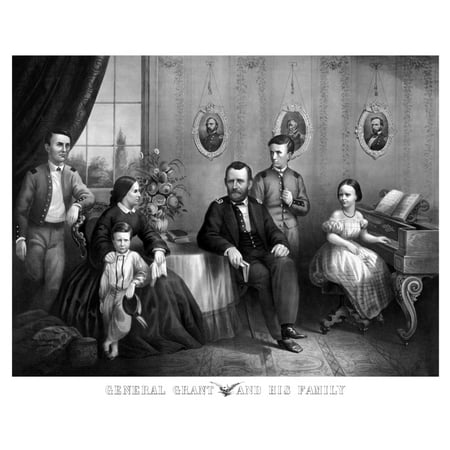 Vintage Civil War Print Of General Ulysses S Grant And His Family Posing At Home Poster Vintage Civil War Print Of General Ulysses S Grant And His Family Posing At Home Poster