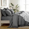 thumbnail image 6 of SONORO KATE 7 Pieces Full Comforter Set – Tassels Boho Bed in a Bag, All Season Bedding Set with 1 Fitted Sheet, 1 Flat Sheet, 2 Pillowcases & 2 Shams, Gray, 6 of 10