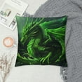 thumbnail image 2 of Chilfamy Green Dragon Throw Pillow Covers Kids Boys Games Cushion Covers for Couch Sofa Flame Wild Animal Decorative Pillowcases Green Black Wildlife Outdoor Pillows Covers White, 2 of 5