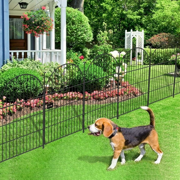 Tall Garden Fence with Gate, 4 Panels 36in(H) Dog Fences Outdoor for Yard, Rustproof Metal Wire Temporary Dog Fence for