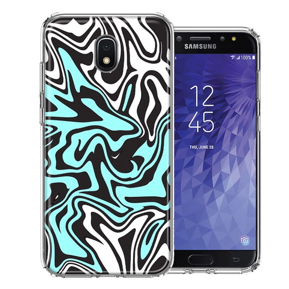 MUNDAZE For Samsung J3 2018/J337/AMP Prime 3/J3 Achieve Mint Black Abstract Design Double Layer Phone Case Cover