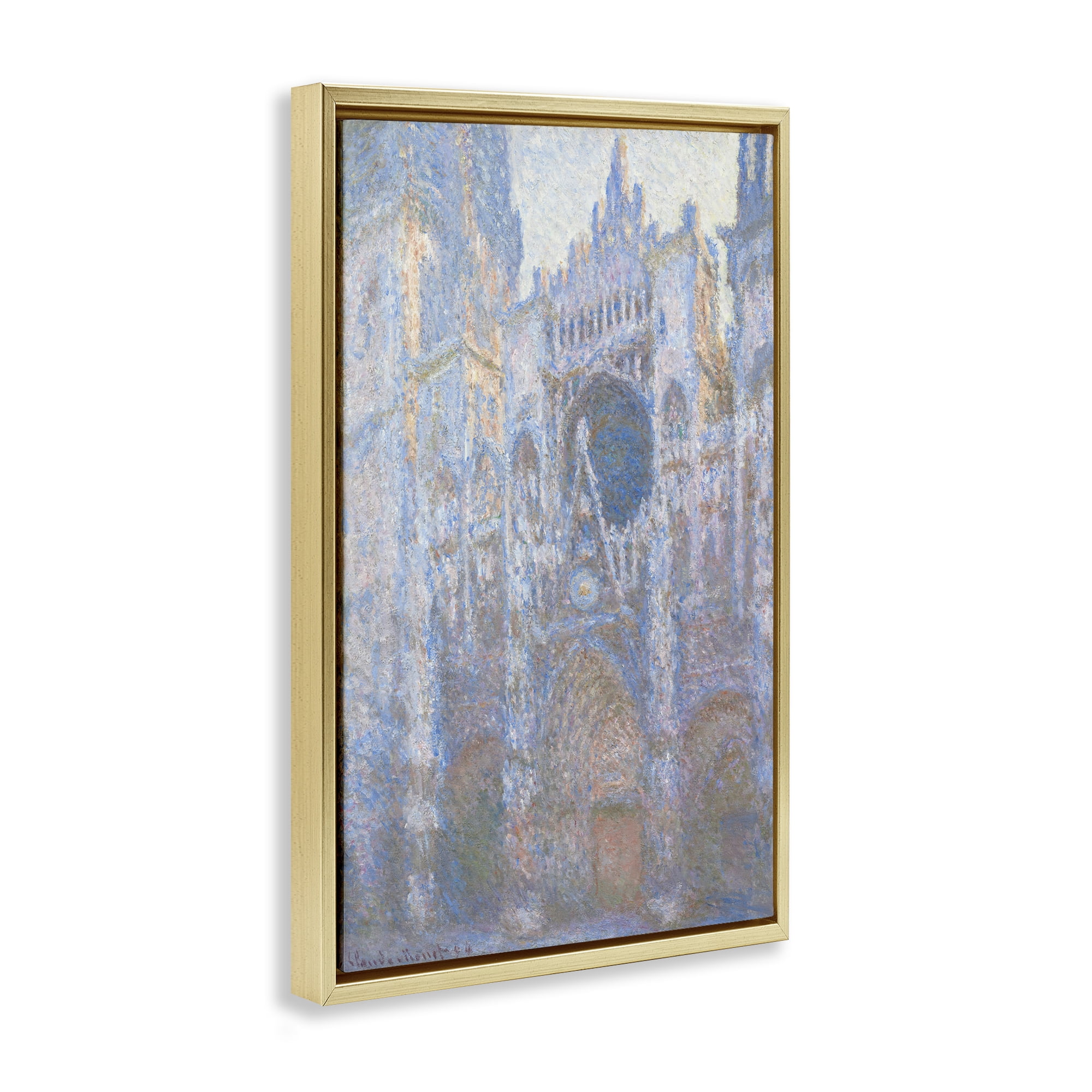 Stupell Industries Classical Cathedral Façade Buildings & Architecture Painting Gold Floater Framed Canvas Art Print Wall Art, 17 x 25