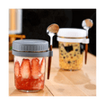 thumbnail image 3 of 4 contenedores para avena durante la noche con tapas y cucharas, frascos de vidrio para avena durante la noche, recipiente para avena a prueba de fugas, 3 of 8