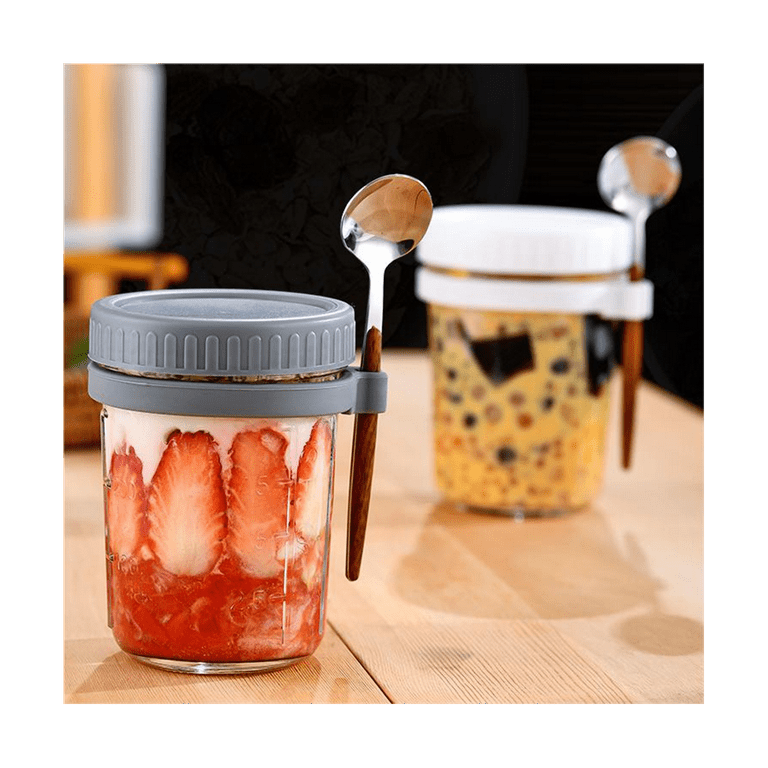 Mason Jars For Overnight Oats, 4pcs Overnight Oats Containers With Lids And  Spoons, Food Storage Containers