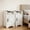 White, variant on Farmhouse End Table with Charging Station Wooden Rustic Nightstands with Storage Cabinet and Shelf for Bedroom, Living Room, Living Room