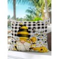 thumbnail image 6 of Outdoor Pillows Waterproof, Daisy Floral Bedding Throw Pillows with Insert for Couch Sofa Bed, Bee Gnomes Flowers Black White Plaid 16x16 Inch Pillowcases Decorative Camping Patio Pillow Set of 1, 6 of 8
