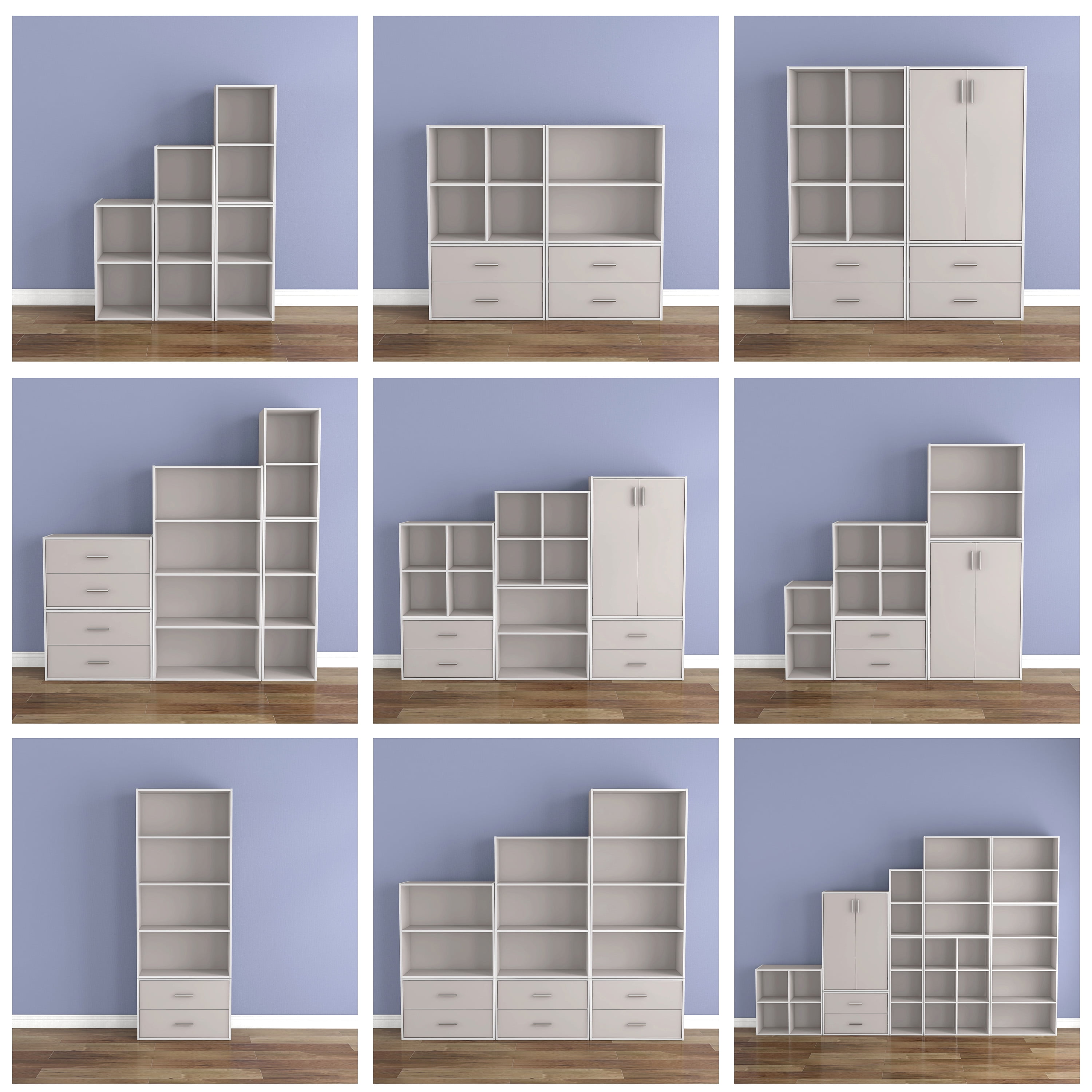 Furniture of America Brooks Stackable 4-Tier Wood Gray Bookcase