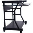 thumbnail image 5 of FCH Laptop Table Cart Mobile Laptop Desk Cart Computer Desk with Printer Stand and Pullout Keyboard Tray,Black, 5 of 7