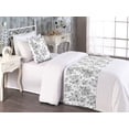 thumbnail image 2 of Floral Bed Runner Set, Watercolor Style Achromatic Colors of Spring Flowers Blooming Garden Botanical Print, Decorative Bedding Scarf & a Pillow Sham for Hotels Homes, Twin, White Grey, by Ambesonne, 2 of 3