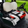 thumbnail image 2 of Golf Cart Seat Covers for 2 Seater,Red Black Microfiber Cart Seat Towel Blanket,Abstract Geometric Grey White Middle Century Absorbent Breathable NonSlip Bench Seats Protector for Golf Course 51"x31", 2 of 9