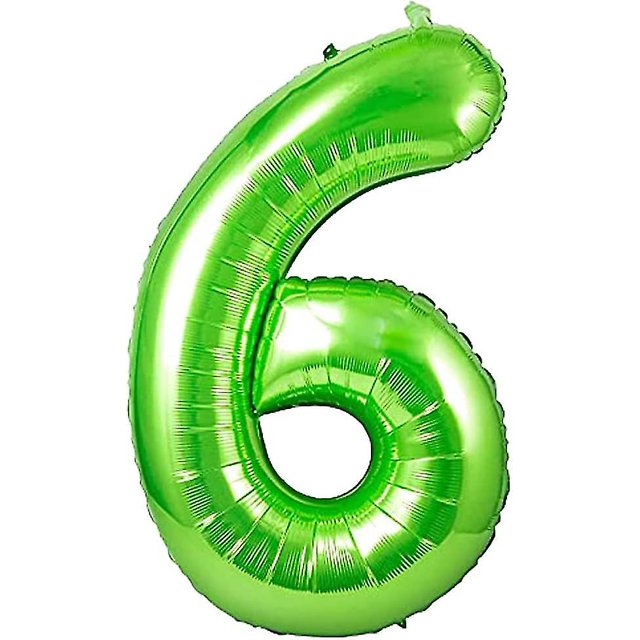Globo gigante de helio de 40 pulgadas con número de edad de 0 a 9 para fiesta de cumpleaños, sesión de fotos (verde, 6)