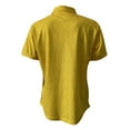 thumbnail image 5 of IYTR Mens Shirts Summer Button Down Turndown Collar Casual Comfy Solid Color Fashion Short Sleeve T Shirts Textured Fitness Shirts Yellow S, 5 of 5