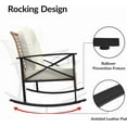 thumbnail image 2 of Towallmark Rocking Bistro Set, 3 PSC Outdoor Patio Furniture, Rocker Chairs With Thick Cushions, 2 Tier Coffee Table, Metal Frame Rattan Design For Garden Backyard Balcony, 2 of 8