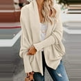 thumbnail image 2 of LoyisViDion Women Long Sleeve Knit Winter Cardigan Sweater Solid Color Coat Beige 4(Free Size), 2 of 5