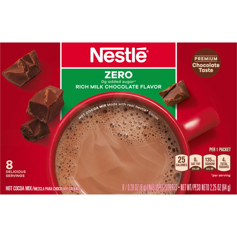 Nestle Hot Cocoa Zero Rich Milk Chocolate Flavored Mix Powder