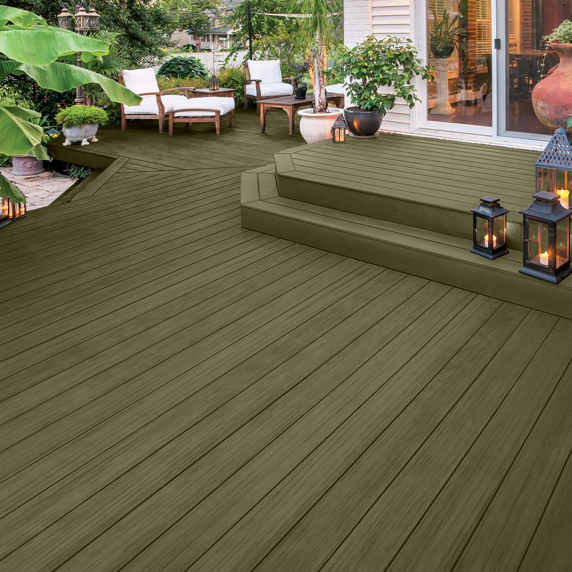 Olympic Elite 1 Gallon SC-1005 Autumn Gray Solid Advanced Exterior Stain and Sealer in One