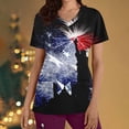 thumbnail image 1 of TIMIFIS Womens Scrub Tops Uniform 4th of July Patriotic Scrub Summer V Neck Short Sleeve T Shirts Working Nursing Scrub Tops with Pockets - Spring/Summer, 1 of 5