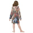 thumbnail image 7 of FORMRS Niños Bathrobe Unisex Hooded Robe Soft Plush Pajamas Sleepwear, Size 7-9T, Red Vibrant Flowers, 7 of 7