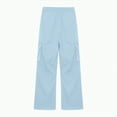 thumbnail image 4 of Ccpelsie Boy's Wide Leg Sweatpants Boy Fleece Open Bottom Straight Trousers Baggy Lounge Running Athletic Joggers Pants with Pockets(A01-Blue,14-15 Years), 4 of 6
