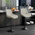 thumbnail image 3 of Hawsaiy Adjustable Bar Stools Set of 4, Swivel Counter Height Bar Chairs with Back, Modern Technical Fabric Barstools for Kitchen Island & Home, Light Gray, 3 of 11