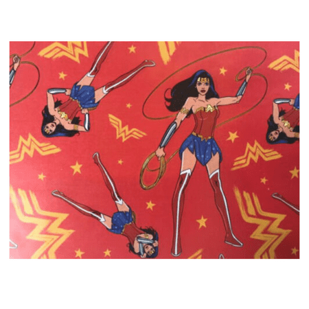 Wonder Woman Wrapping Paper Superhero Gift Wrapper Made for Premium Paper for Kids Boys Girls Teens Birthday Christmas Halloween Hanukkah Baby Showers Holiday Gift Covers (4 Rolls- 80 sq ft Total)