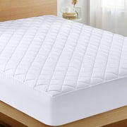Utopia Bedding Quilted Fitted Twin XL Mattress Pad - Elastic Fitted Mattress Protector, Mattress Cover Stretches up to 16 Inches Deep, Machine Washable Mattress Topper White Twin XL