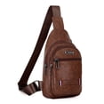 thumbnail image 1 of Bolso de pecho para hombre, moderno bolso cruzado de moda, de piel sintética, multifuncional, impermeable, antirrobo, para exteriores, 1 of 6