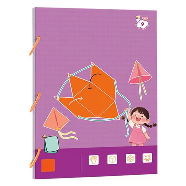 DIY Solid Geometry Book for Elementary School Students, Interactive String Model to Learn Shapes, Volume & Area, Educational Thinking Puzzle Toy Game