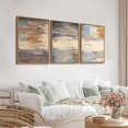 thumbnail image 3 of Large Abstract Framed Wall Art - Canvas Wall Art Pictures Prints for Living Room Decor Natural Float Framed Artwork for Bedroom Kitchen Home Office Decoration 60" X 28" Set of 3 Blue Grey, 3 of 6