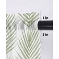 thumbnail image 6 of Sage Green Palm Leaves Tier Curtains 36 Inch Length,Sheer Curtains for Bedroom Living Room Summer Tropical Tree Coastal Plants Short Kitchen Curtains Drapes for Small Half Window 27.5"x36" 2 Panels, 6 of 7