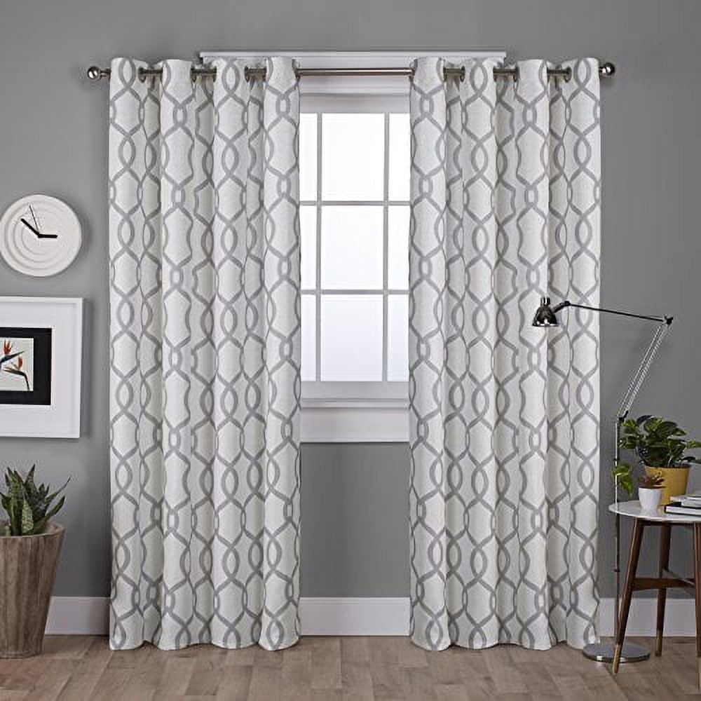 Exclusive Home Curtains Kochi Light Filtering Linen Blend Grommet Top Curtain Panel Pair, 52x84, Dove Grey