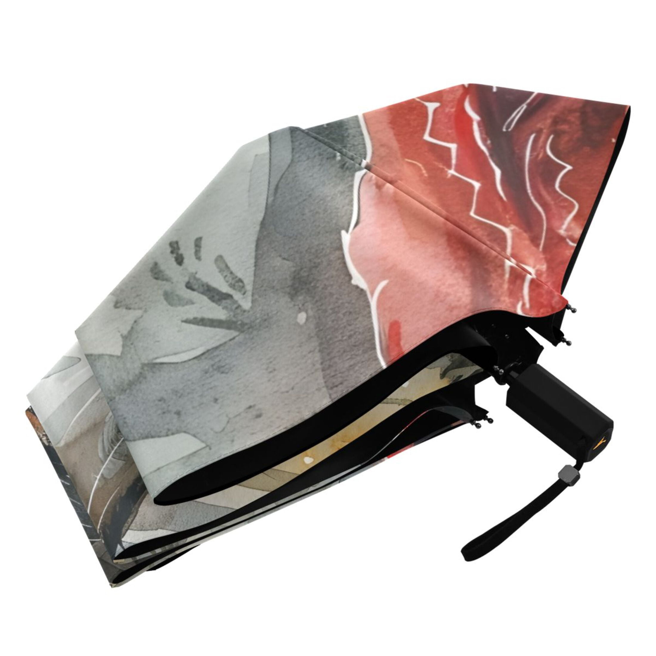 Wolf and Red Clothed Girl Compact Sun Umbrella Windproof Travel Umbrellas for Rain Strong Portable UV Protection