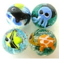 thumbnail image 7 of Big Game Toys~3 Aquarius Marbles Tortoise, Octopus, Angle Fish 16mm Handmade Art Glass Home Decor/Vase Filler/Aquarium, 7 of 7