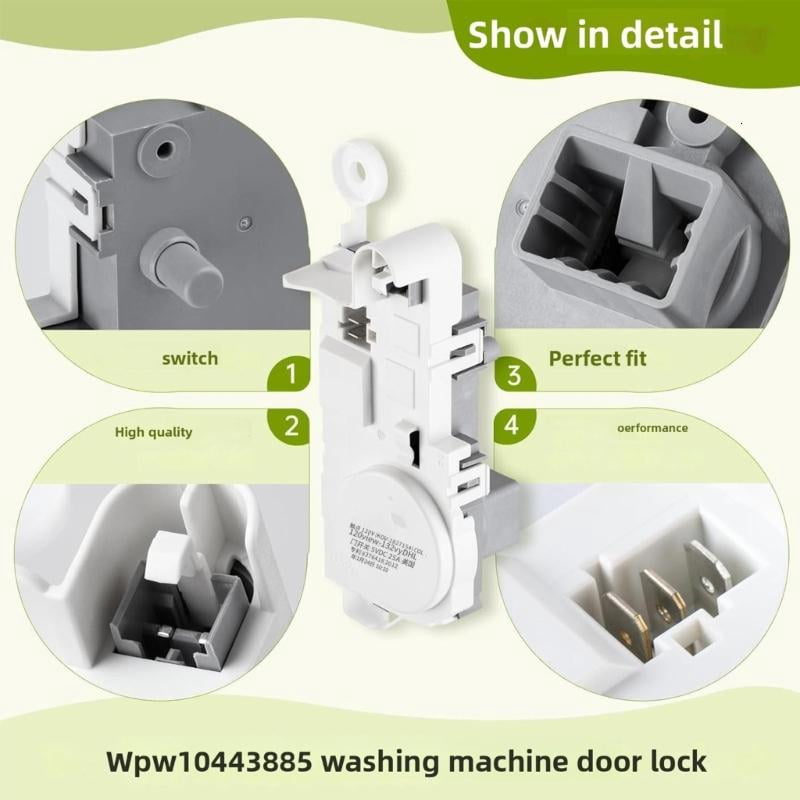 CEORPER Washer Lid Lock Door Latches Switches Plastic Housing Replaces WPW10443885