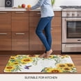 thumbnail image 5 of Spring Sunflowers Doormat Outdoor Entrance 16"x24", Birds Watercolor Botanical Garden Floral Absorb Moisture Dirt Door Mats, Non-Slip Rubber Backing Floor Mats Indoor, Low-Profile Front Door Rugs, 5 of 9