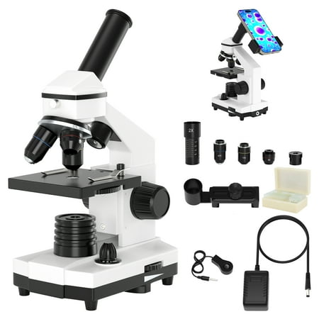 100X-2000X Microscope for Kids, Monocular Compound Microscope Kit for Students Adults,Dual LED Powerful Biological Microscopes Set for Lab School Laboratory Education Science Beginner 1000x 2000x