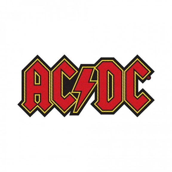 AC/DC Classic Lightning Logo Official New Black Woven Cut Out Patch