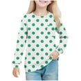 thumbnail image 2 of YUNAFFT Girls Long Sleeve Blouse Floral Print Round Neck Cotton-Like Comfort Stretchy Fit Casual Playwear 4-12Y, 2 of 7