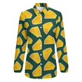 thumbnail image 4 of Cheese Pattern On Green Long Sleeve Blouse Woman Streetwear Casual Shirts Summer Oversize Woman Streetwear Clothing Birthday Present, 4 of 7